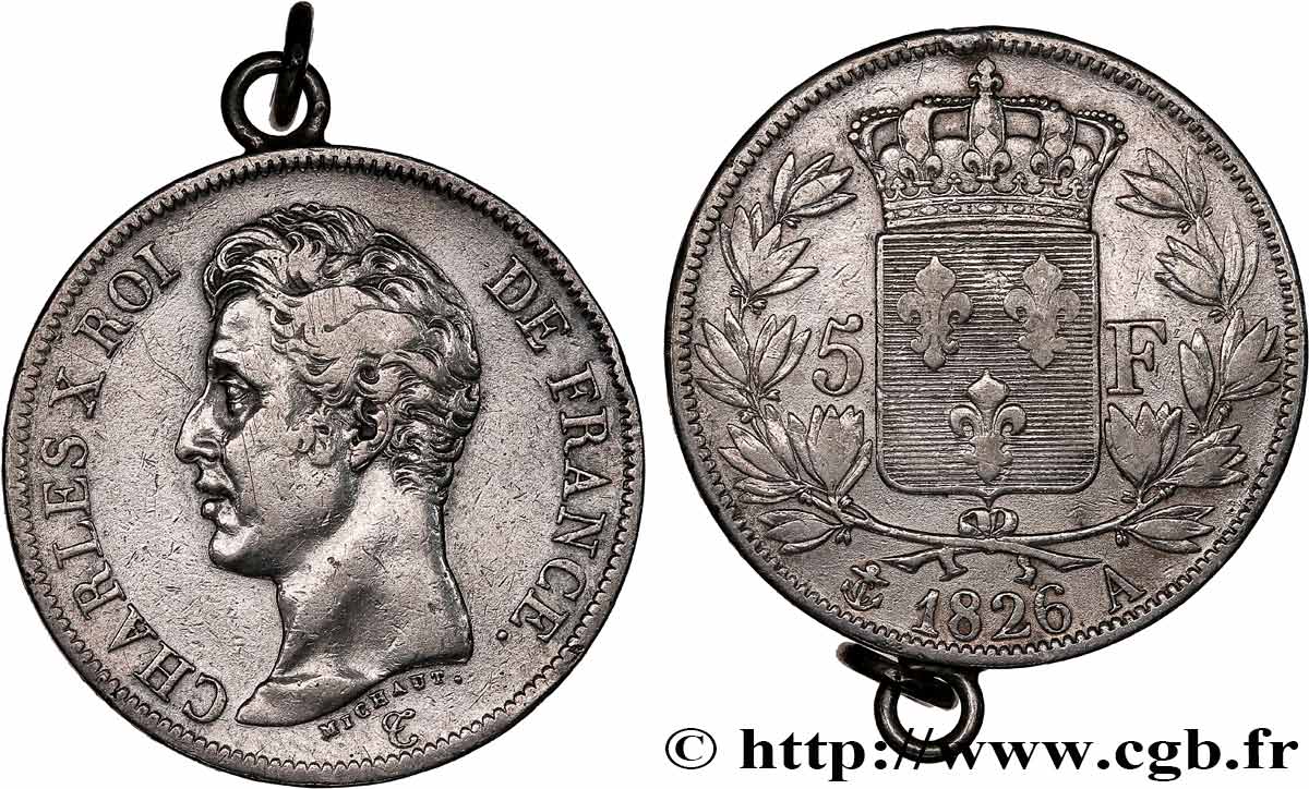 5 francs Charles X, 1er type 1826 Paris F.310/15 TB+ 