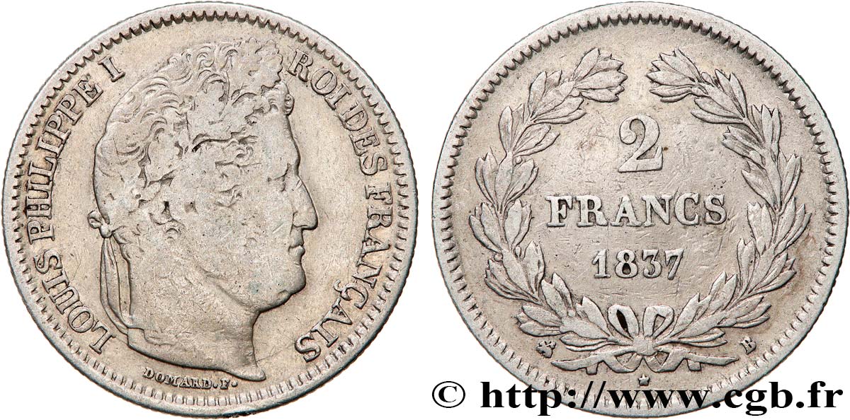 2 francs Louis-Philippe 1837 Rouen F.260/59 F 