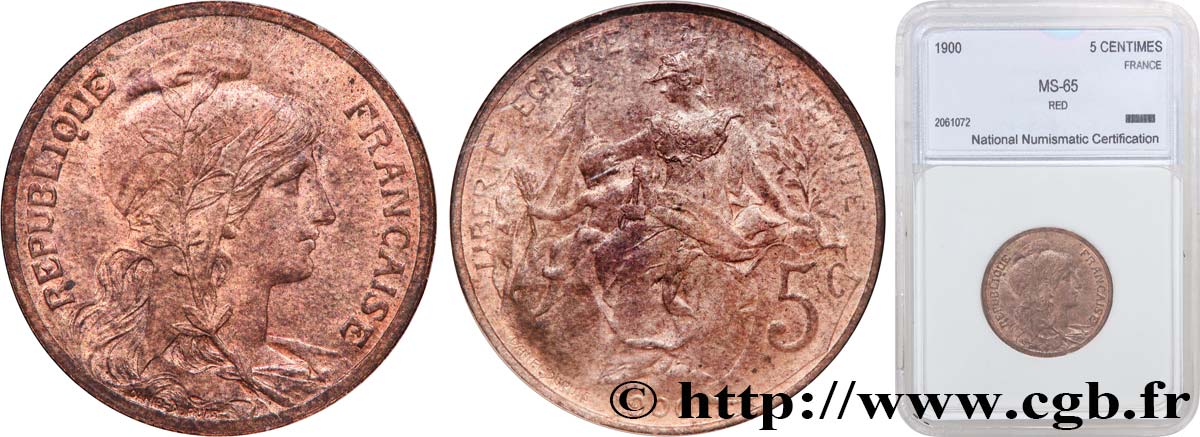 5 centimes Daniel-Dupuis 1900  F.119/9 MS65 autre