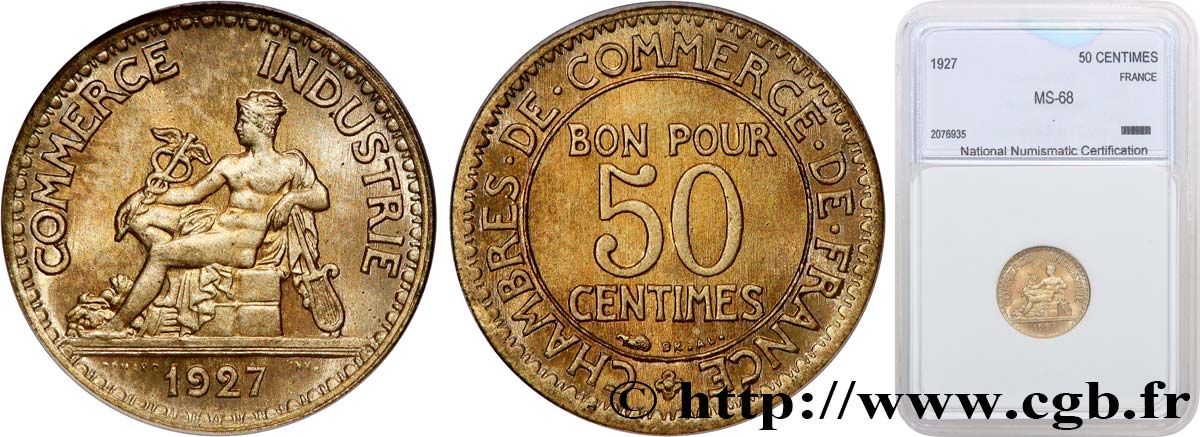 50 centimes Chambres de Commerce 1927 Paris F.191/9 FDC66 autre
