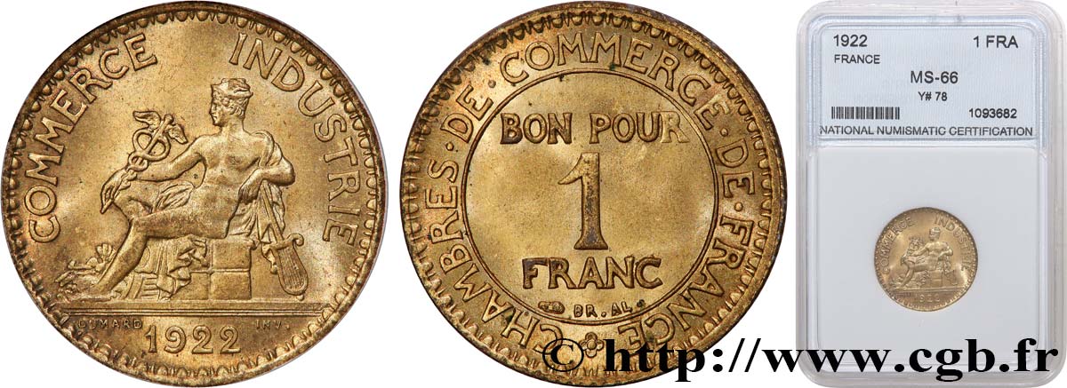 1 franc Chambres de Commerce 1922 Paris F.218/4 SPL64 autre