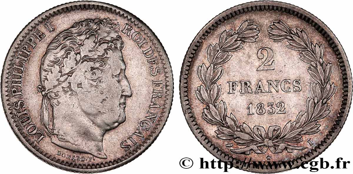 2 francs Louis-Philippe 1832 Limoges F.260/9 VF 