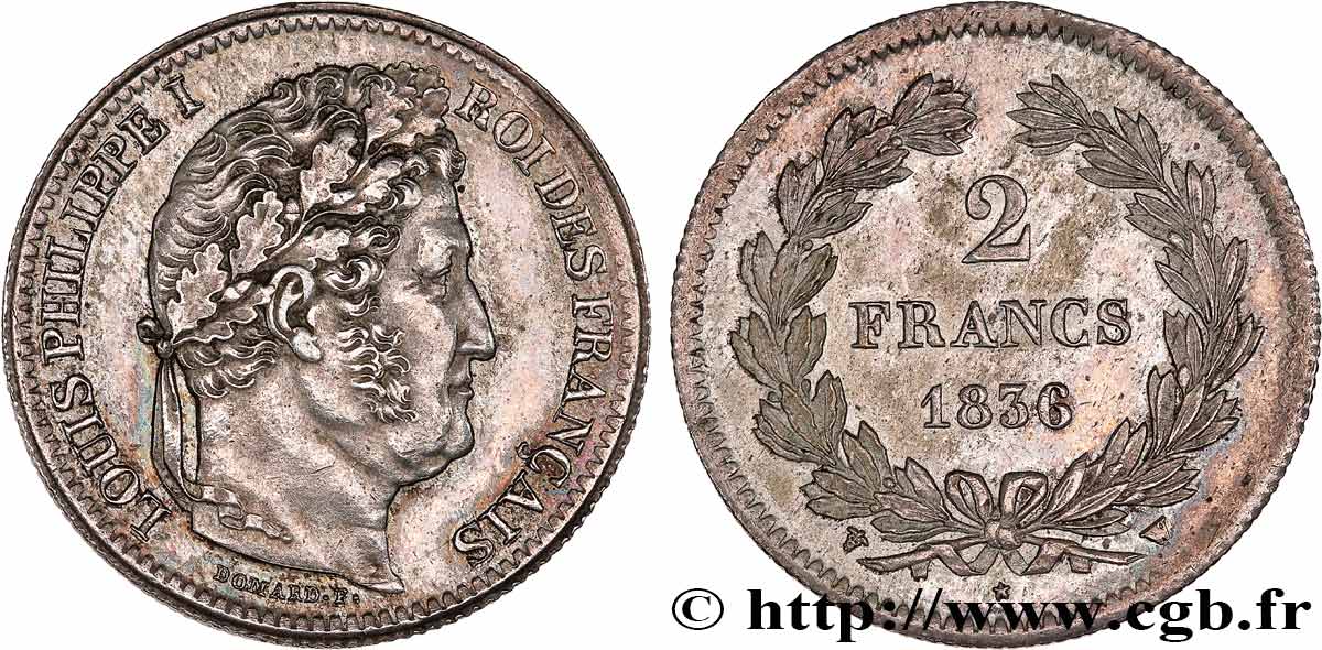 2 francs Louis-Philippe 1836 Lille F.260/57 TTB+ 