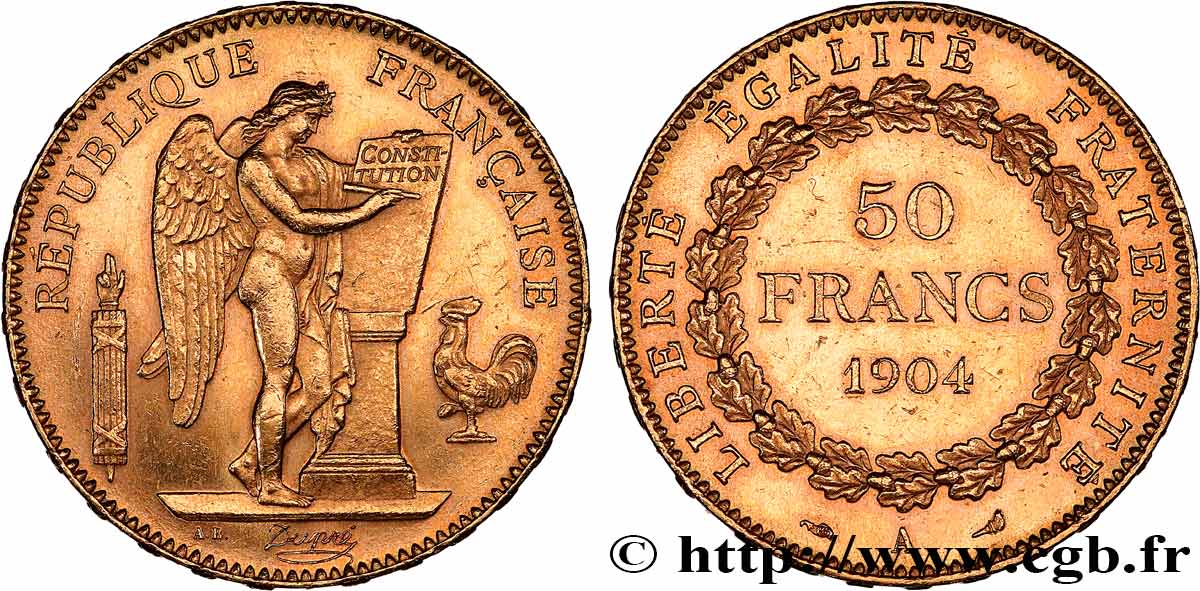50 francs or Génie 1904 Paris F.549/6 SPL62 
