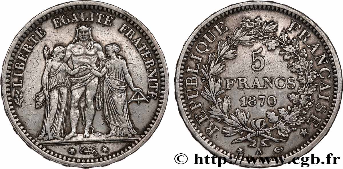 5 francs Hercule 1870 Paris F.334/1 BB 