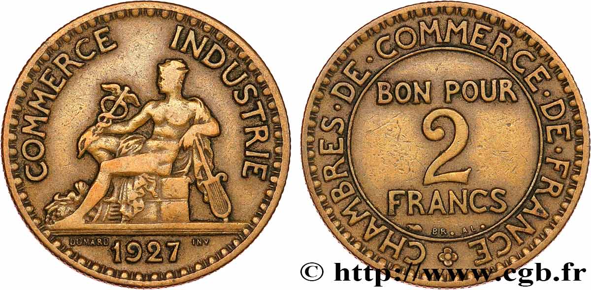 2 francs Chambres de Commerce 1927  F.267/9 VF 