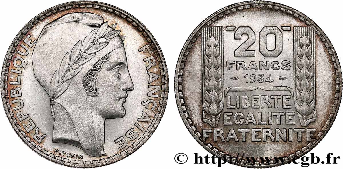 20 francs Turin 1934  F.400/6 SPL64 