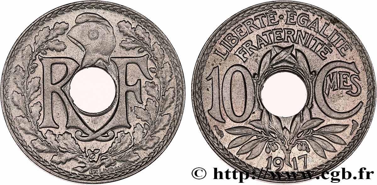 10 centimes Lindauer 1917  F.138/1 VZ60 