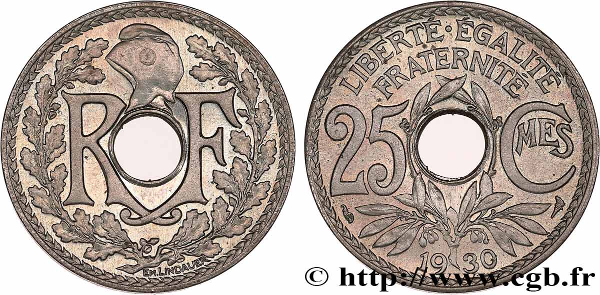25 centimes Lindauer  1930  F.171/14 MS63 