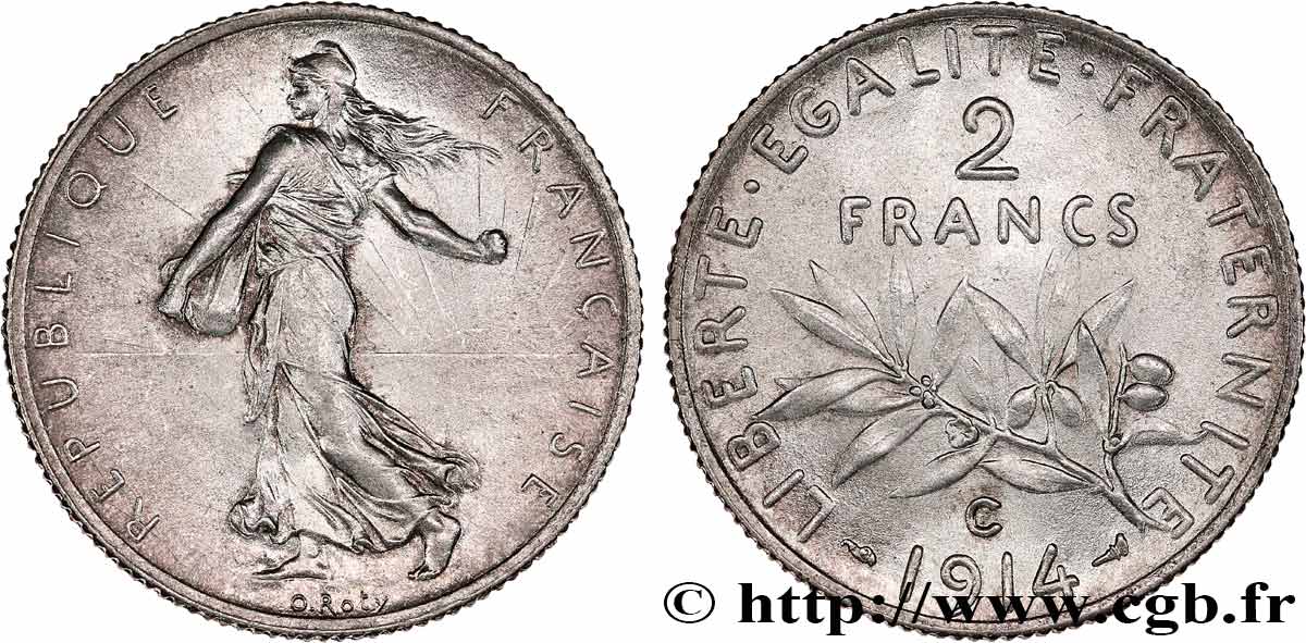 2 francs Semeuse 1914 Castelsarrasin F.266/16 EBC62 