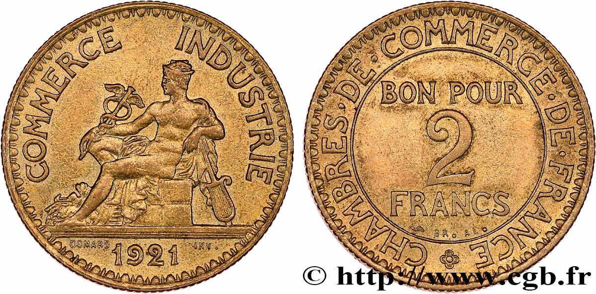 2 francs Chambres de Commerce 1921  F.267/3 TTB+ 