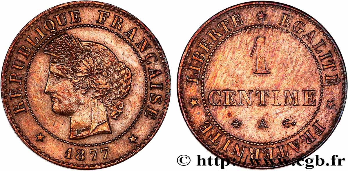 1 centime Cérès 1877 Paris F.104/6 TTB 