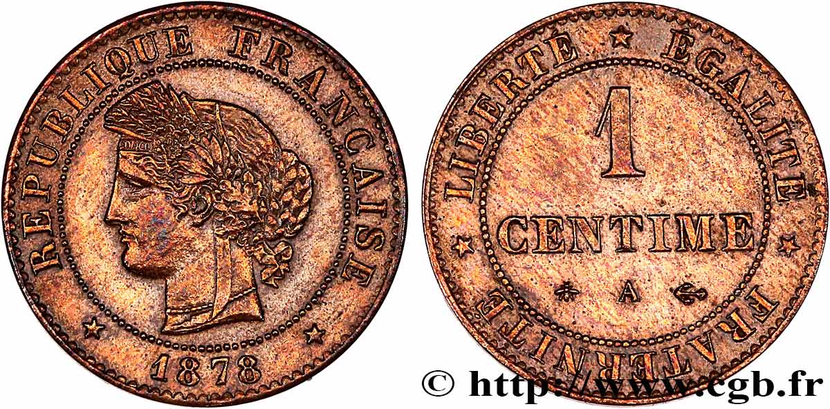 1 centime Cérès 1878 Paris F.104/7 AU 