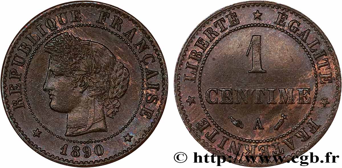 1 centime Cérès 1890 Paris F.104/17 TTB+ 