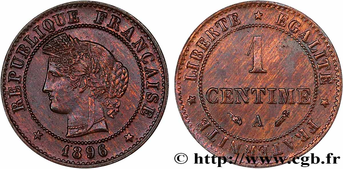 1 centime Cérès 1896 Paris F.104/23 EBC55 