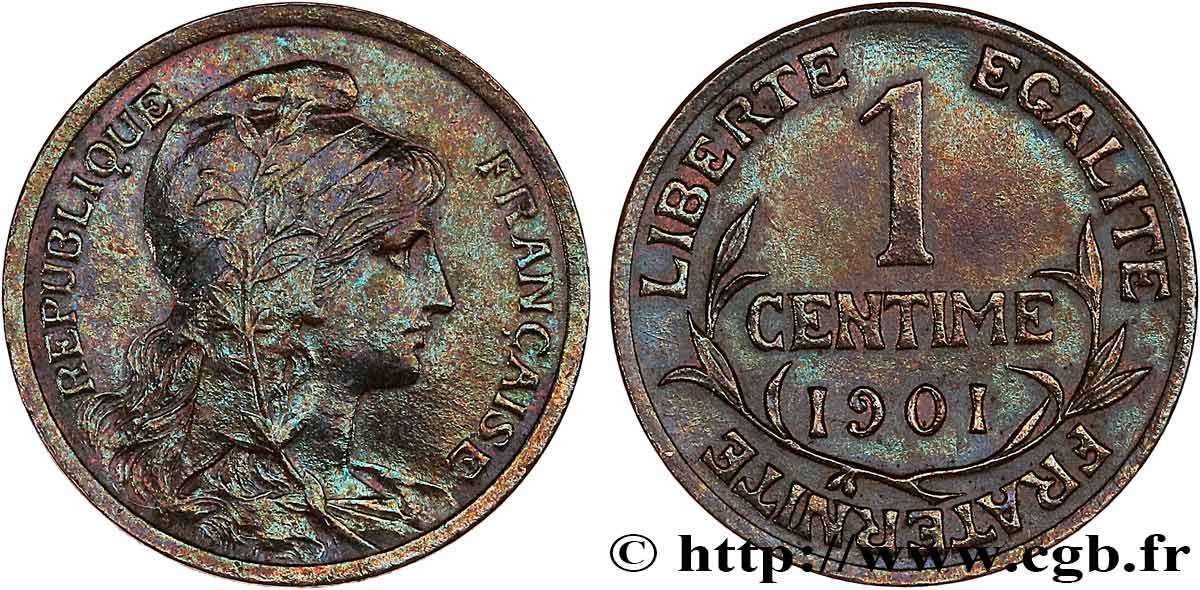 1 centime Daniel-Dupuis 1901 Paris F.105/6 TTB 