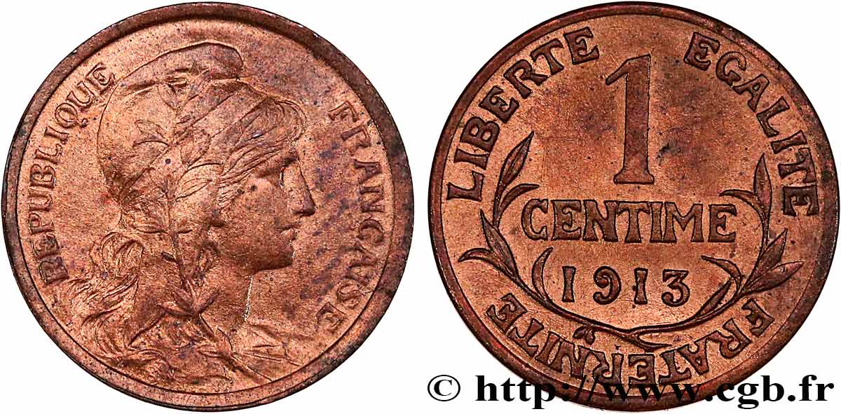 1 centime Daniel-Dupuis 1913 Paris F.105/15 MS62 