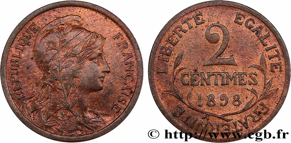2 centimes Daniel-Dupuis 1898 Paris F.110/1 SUP60 