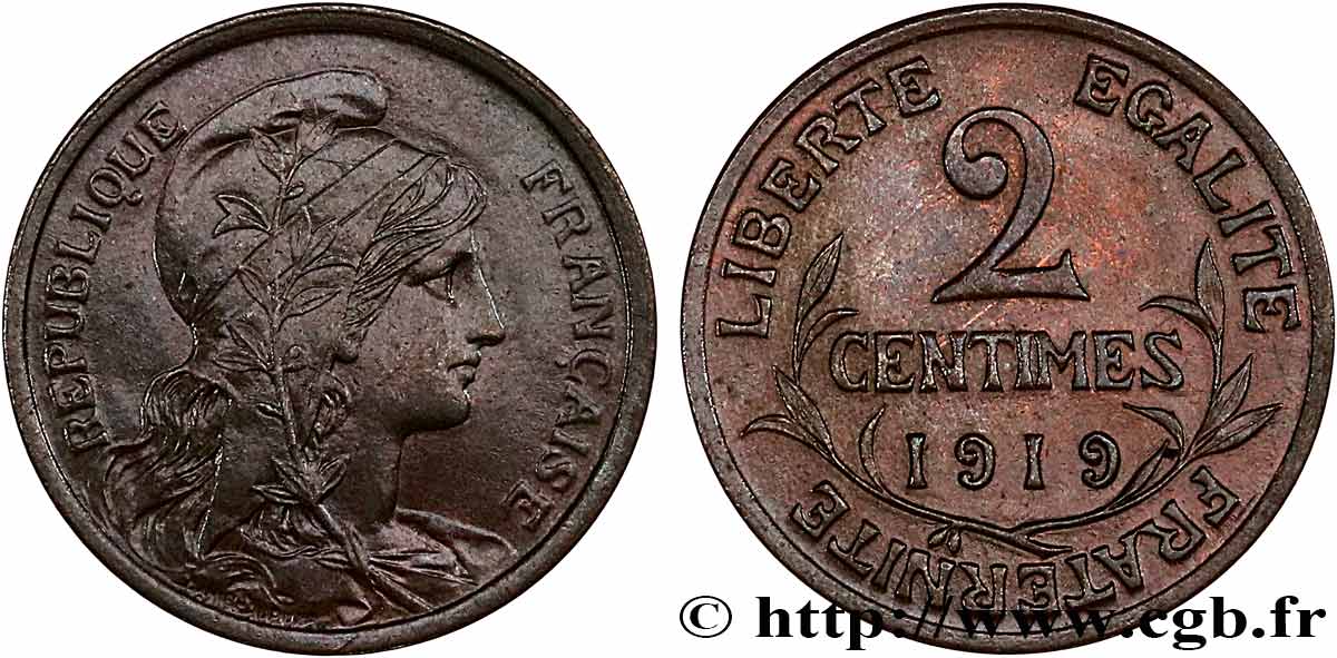 2 centimes Daniel-Dupuis 1919 Paris F.110/19 AU55 