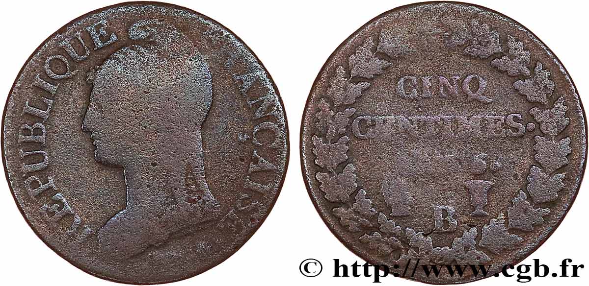 Cinq centimes Dupré, grand module 1797 Rouen F.115/15 B 
