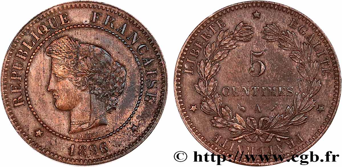 5 centimes Cérès 1896 Paris F.118/37 TB+ 