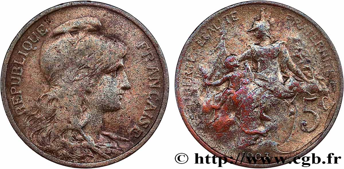 5 centimes Daniel-Dupuis 1903  F.119/13 TB 