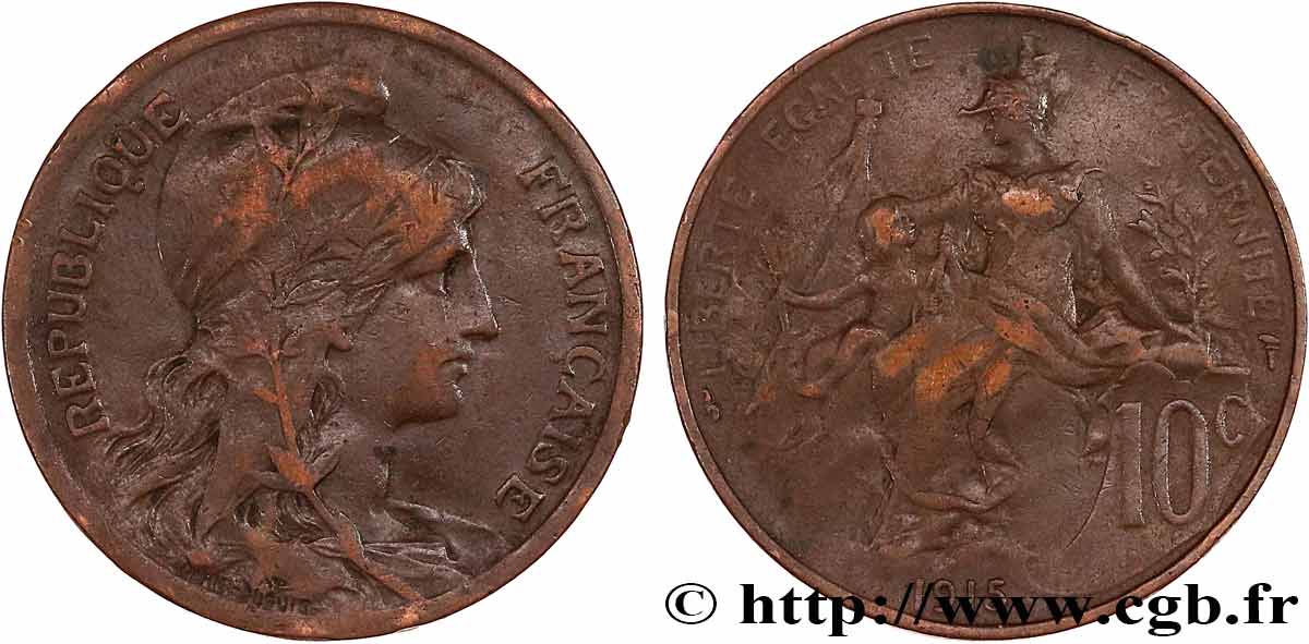 10 centimes Daniel-Dupuis 1915  F.136/25 TB35 