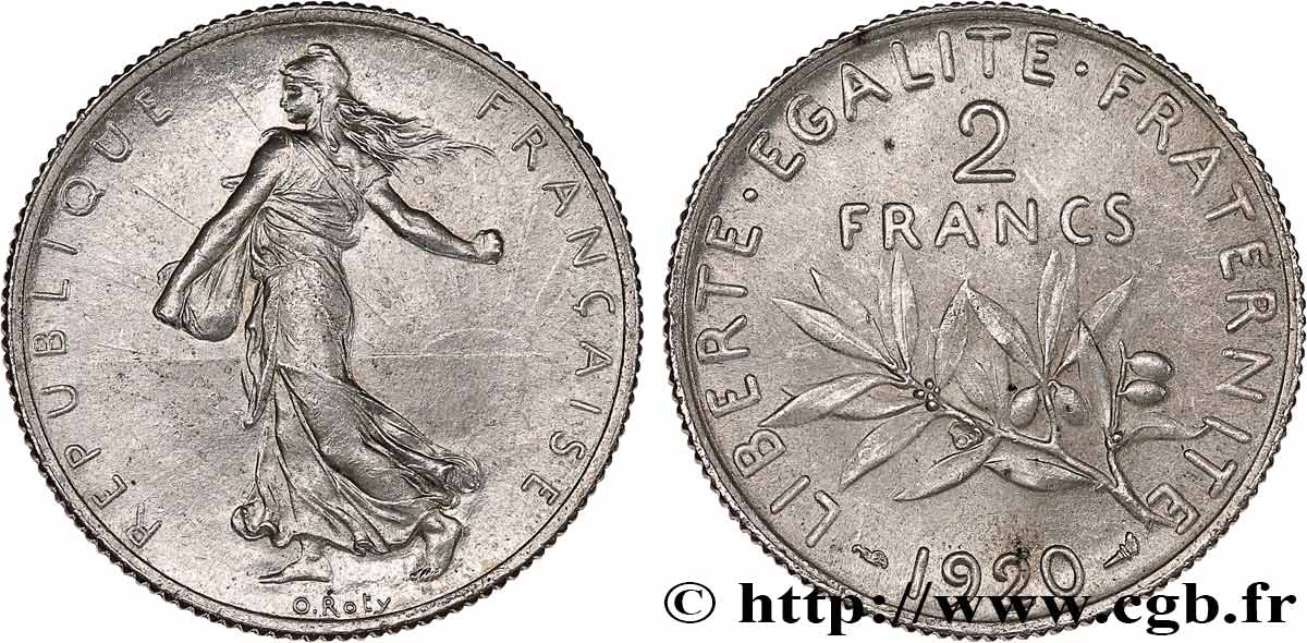 2 francs Semeuse 1920  F.266/22 MS62 