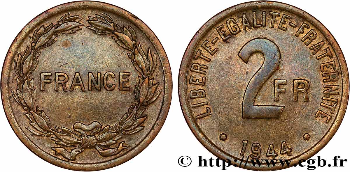 2 francs France 1944  F.271/1 SS 