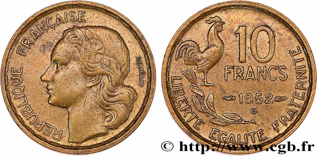 10 francs Guiraud 1952 Beaumont-Le-Roger F.363/7 TTB50 