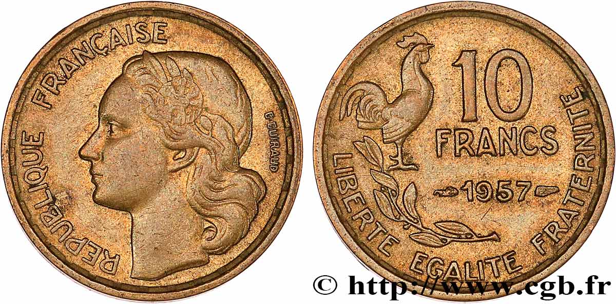10 francs Guiraud 1957  F.363/13 TTB+ 