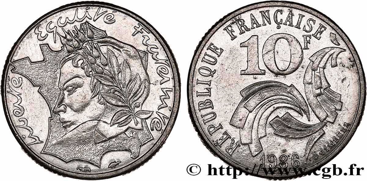 10 francs Jimenez 1986  F.373/3 AU 