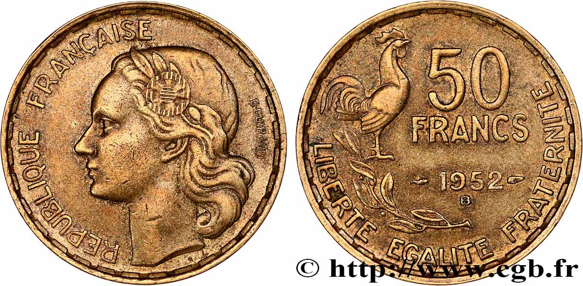 50 francs Guiraud 1952 Beaumont-le-Roger F.425/9 TTB45 