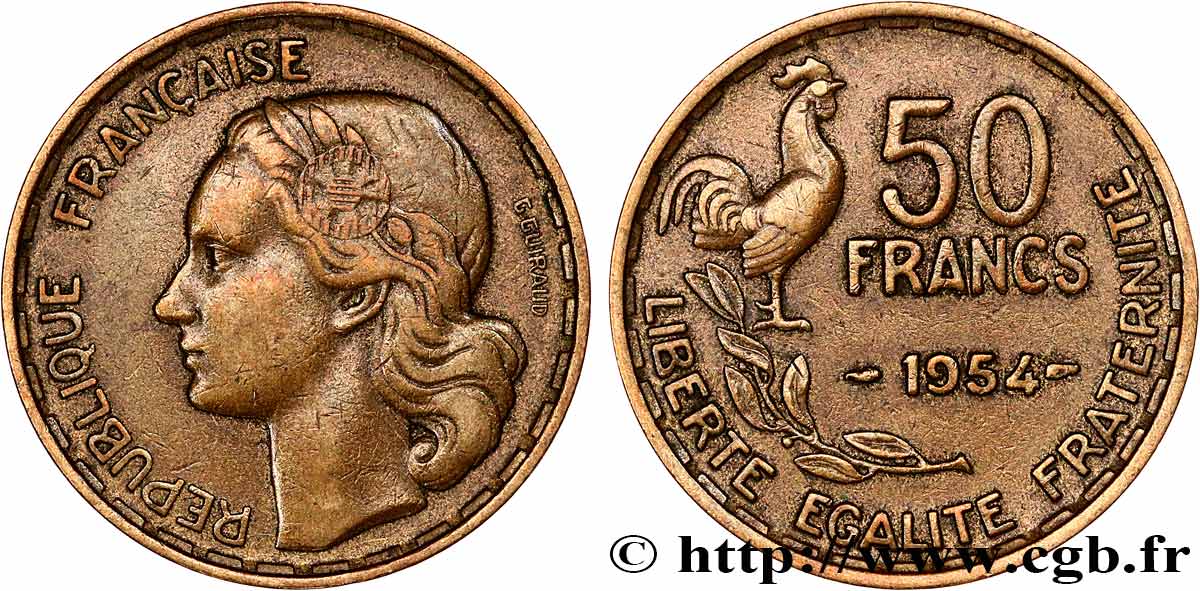 50 francs Guiraud 1954  F.425/12 VF35 
