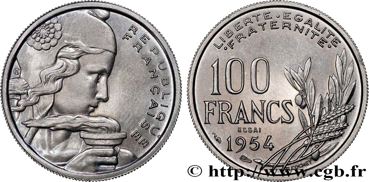 Essai de 100 francs Cochet 1954 Paris F.450/1 SUP+ 