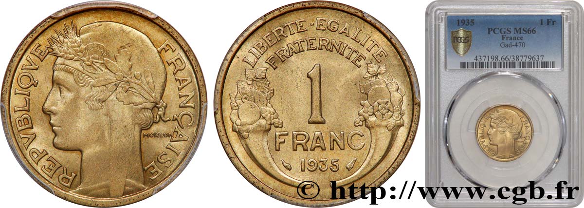 1 franc Morlon 1935 Paris F.219/6 FDC66 PCGS