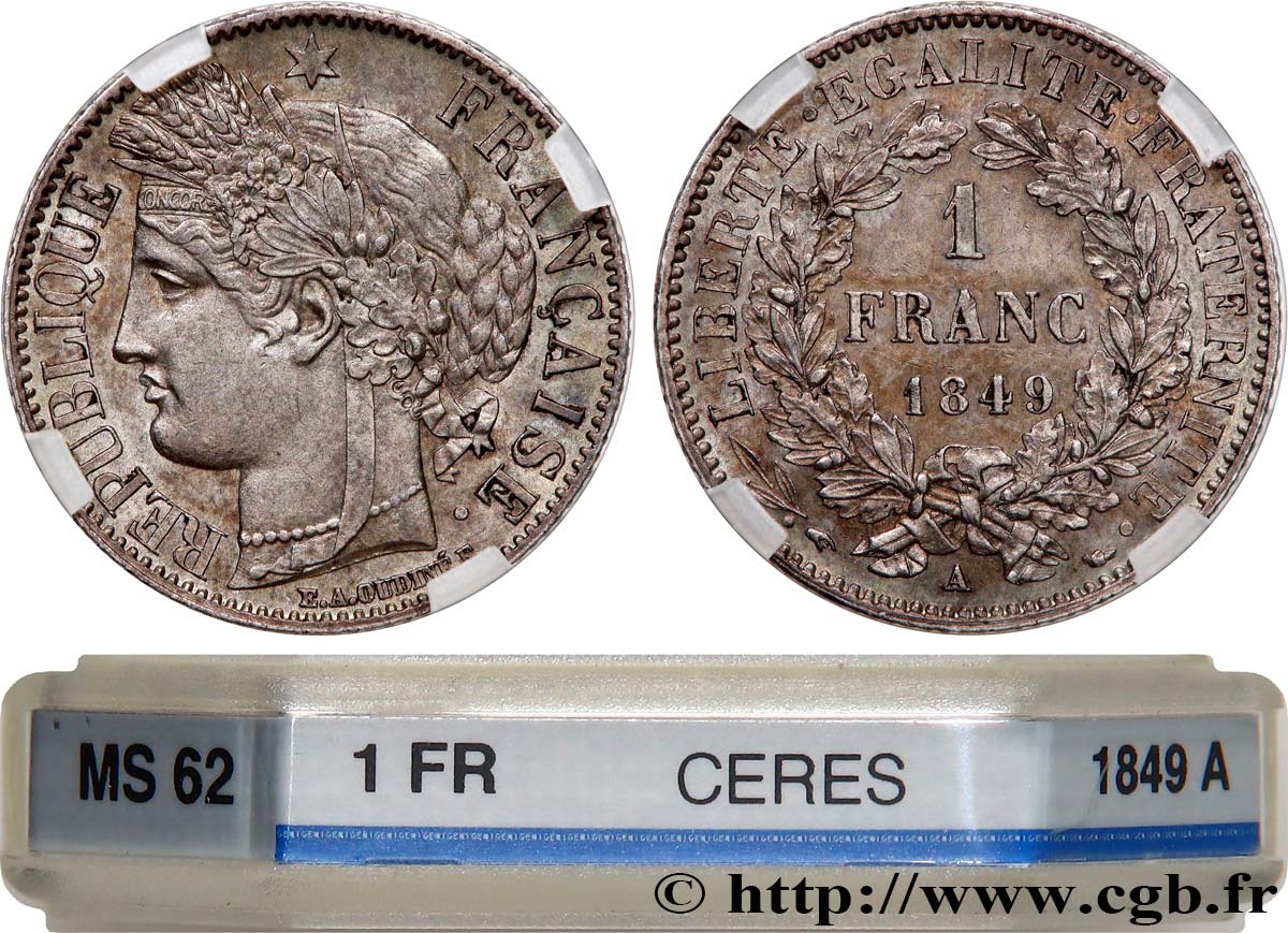 1 franc Cérès, IIe République 1849 Paris F.211/1 SPL62 GENI