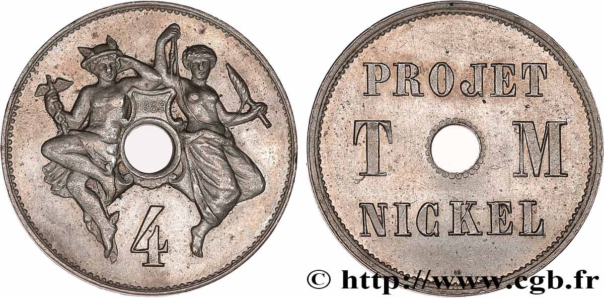 Essai de 4 centimes Michelin en nickel 1889  GEM.259 3 SUP+ 
