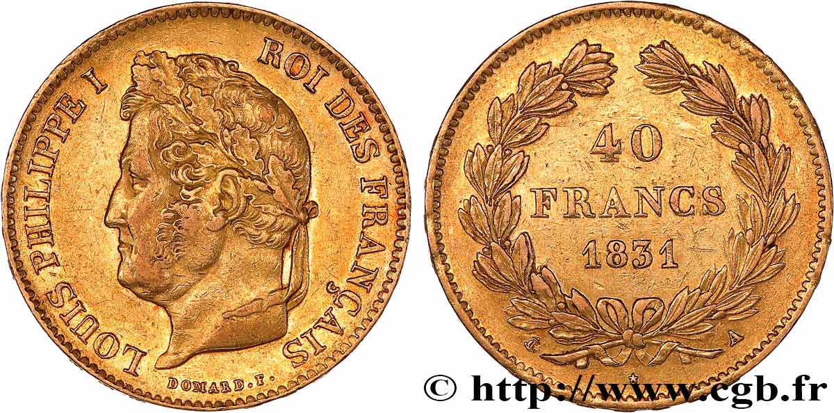 40 francs or Louis-Philippe 1831 Paris F.546/1 SS 