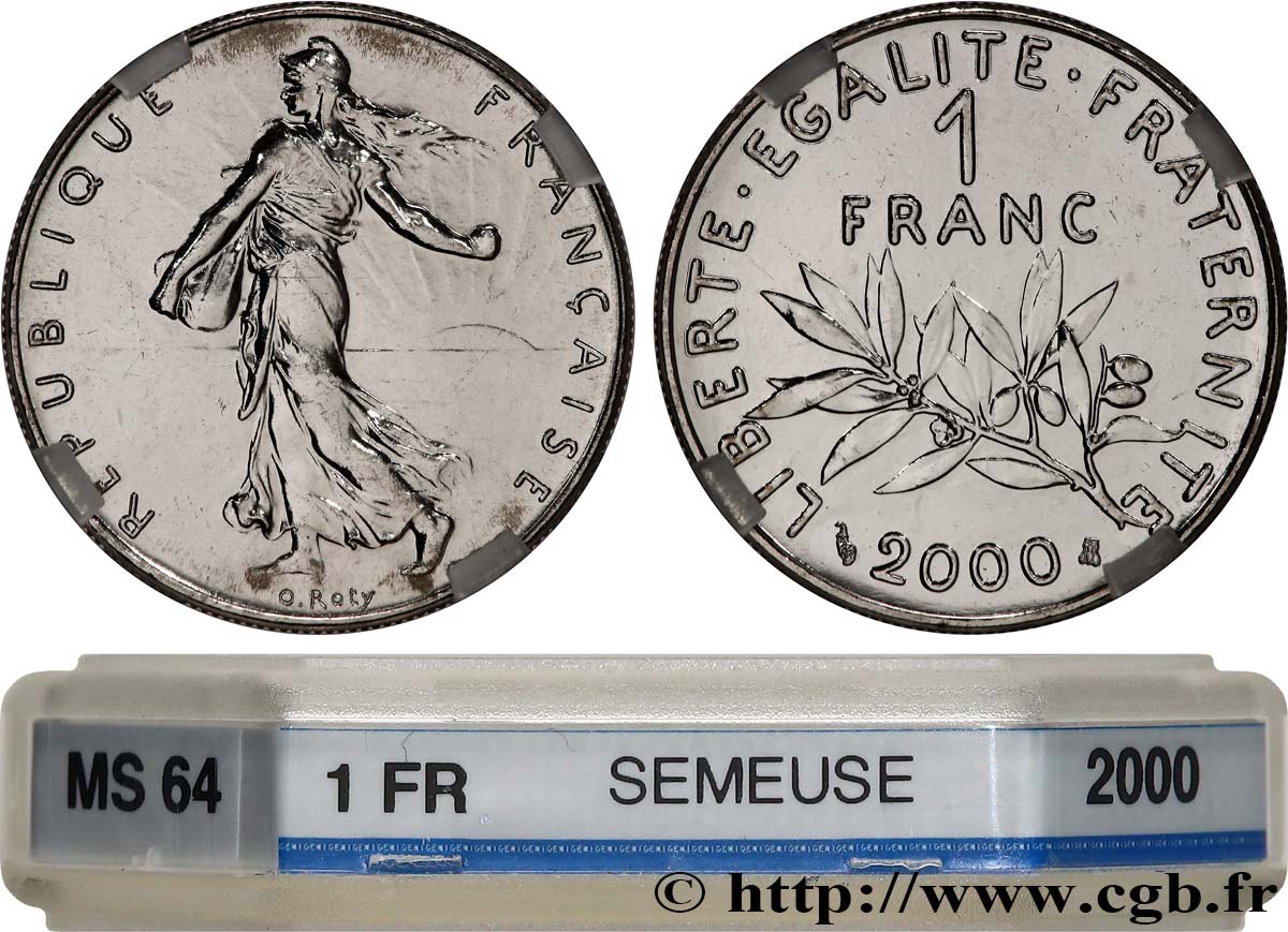 1 franc Semeuse, nickel, BU (Brillant Universel) 2000 Pessac F.226/48 fST64 GENI