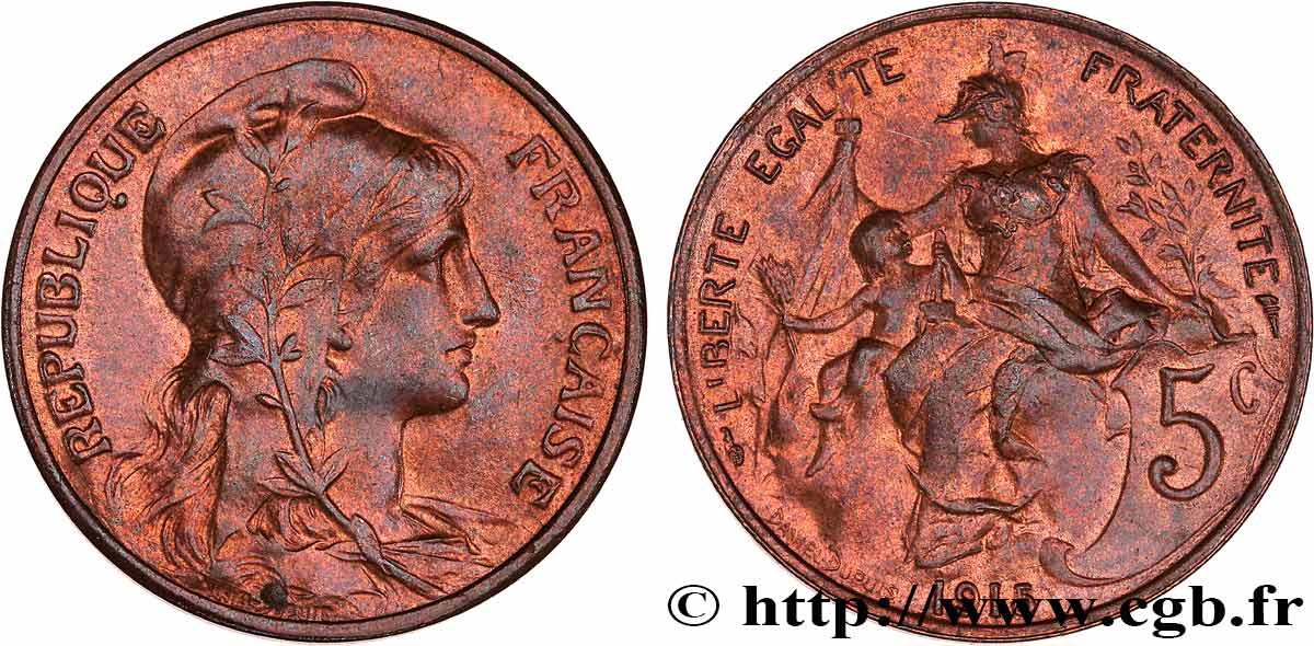5 centimes Daniel-Dupuis 1915  F.119/27 VZ62 