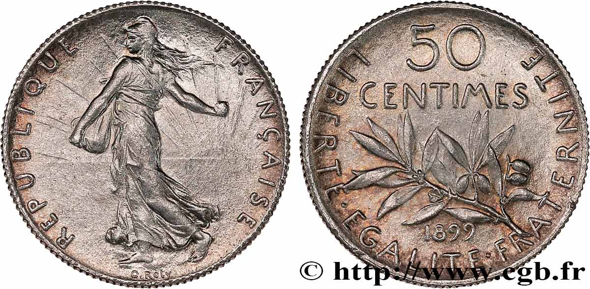 50 centimes Semeuse 1899  F.190/5 SPL62 