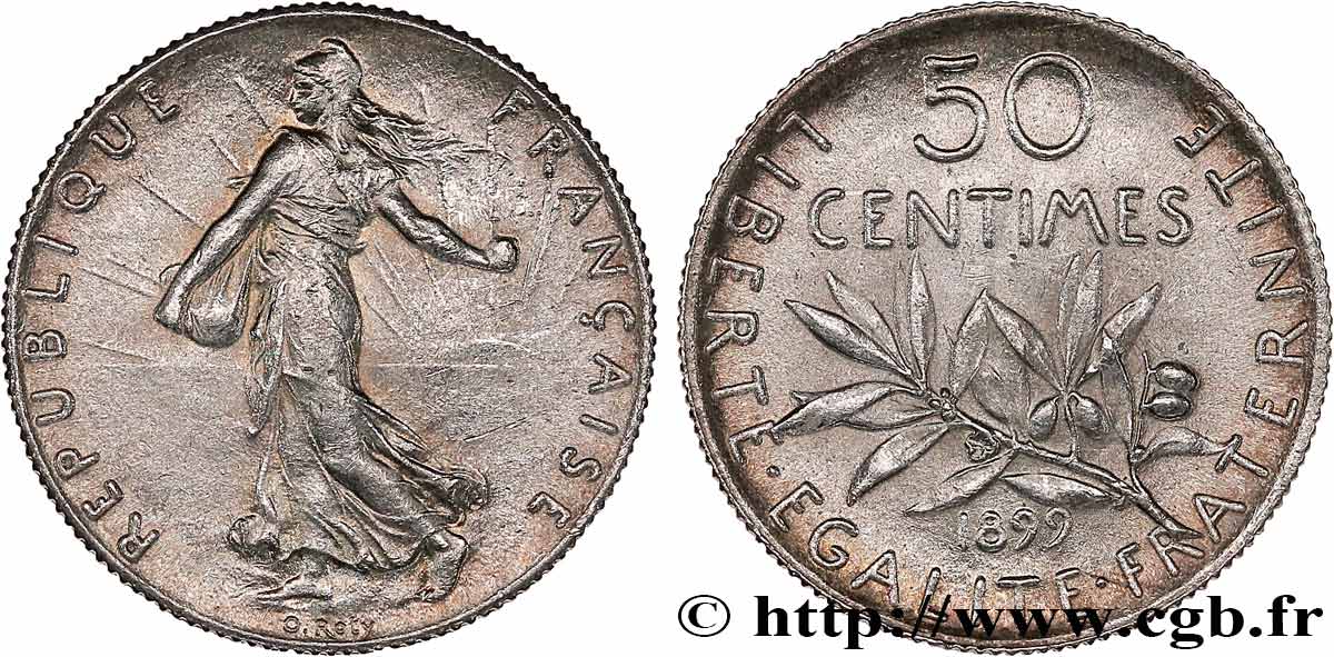 50 centimes Semeuse 1899  F.190/5 SUP58 