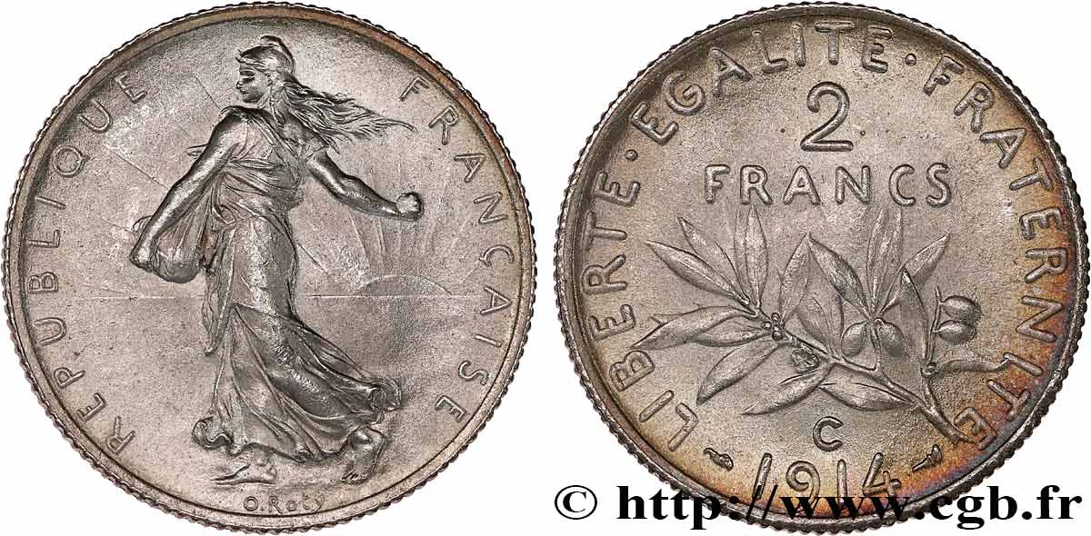 2 francs Semeuse 1914 Castelsarrasin F.266/16 SPL64 