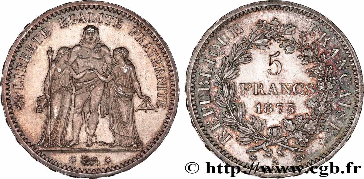 5 francs Hercule 1873 Paris F.334/9 fST64 