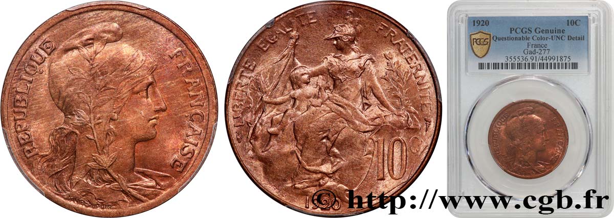 10 centimes Daniel-Dupuis 1920  F.136/29 MS PCGS