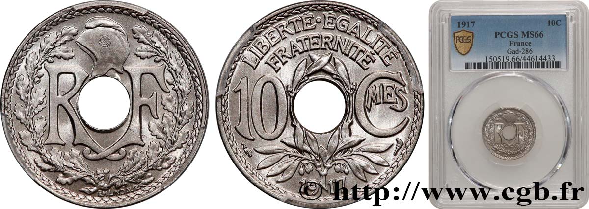 10 centimes Lindauer 1917  F.138/1 MS66 PCGS
