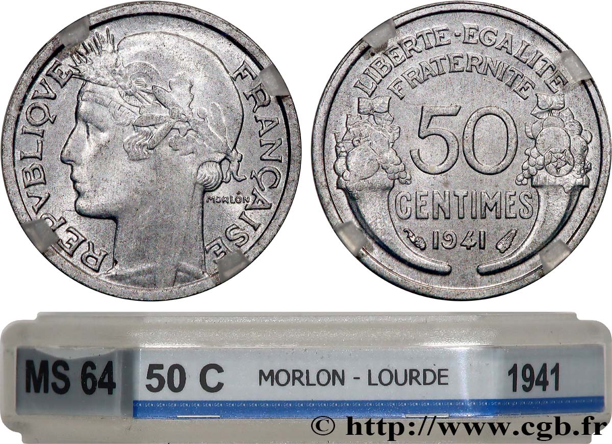 50 centimes Morlon, lourde 1941  F.193/2 MS64 GENI