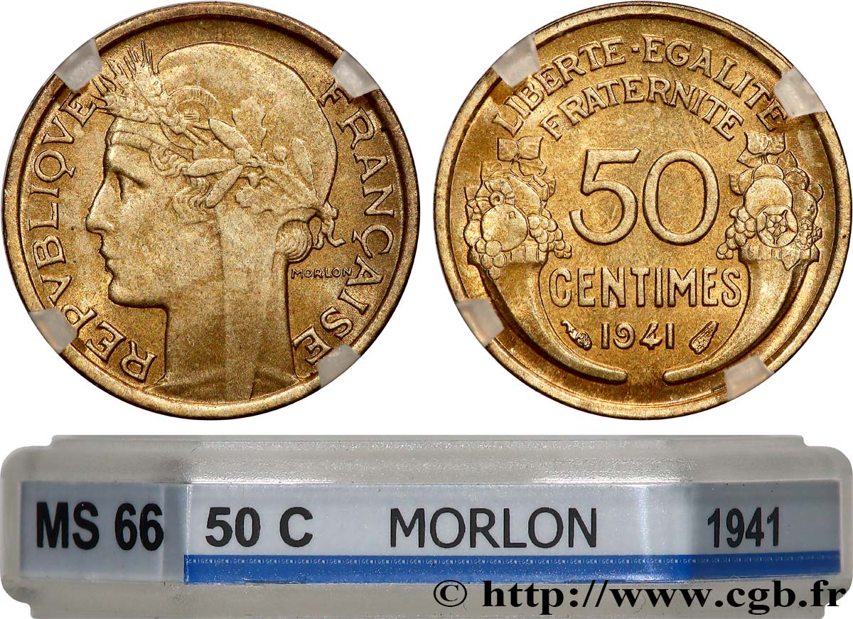 50 centimes Morlon 1941  F.192/18 MS66 GENI