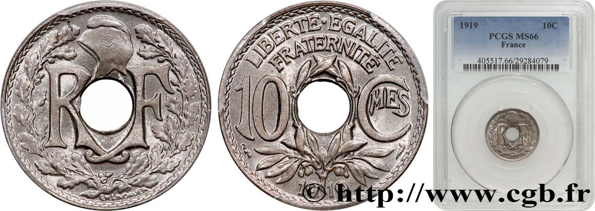 10 centimes Lindauer 1919  F.138/3 FDC66 PCGS